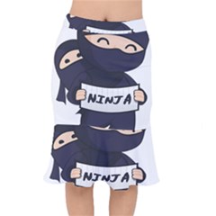 Ninja Baby Parent Cartoon Japan Mermaid Skirt by Simbadda