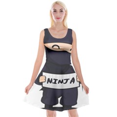 Ninja Baby Parent Cartoon Japan Reversible Velvet Sleeveless Dress by Simbadda
