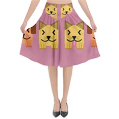Pet Animal Feline Domestic Animals Flared Midi Skirt by Simbadda