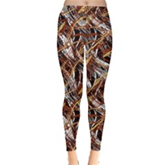 Colorful Wavy Abstract Pattern Leggings  by dflcprints