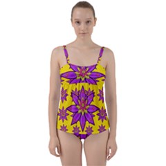 Fantasy Big Flowers In The Happy Jungle Of Love Twist Front Tankini Set by pepitasart
