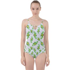 Airy Floral Pattern Cut Out Top Tankini Set by dflcprints
