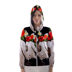 Animal Skull With A Wreath Of Wild Flower Hooded Windbreaker (women) by igorsin