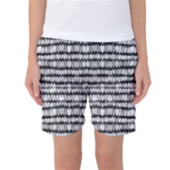 Abstract Wavy Black And White Pattern Women s Basketball Shorts by dflcprints