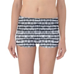 Abstract Wavy Black And White Pattern Boyleg Bikini Bottoms by dflcprints