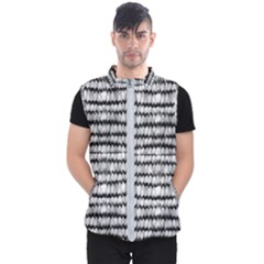 Abstract Wavy Black And White Pattern Men s Puffer Vest by dflcprints