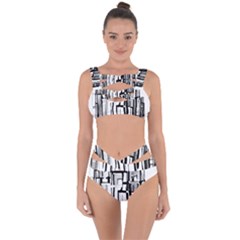 Black And White City Bandaged Up Bikini Set  by digitaldivadesigns