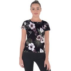 Tropical Pattern Short Sleeve Sports Top  by Valentinaart