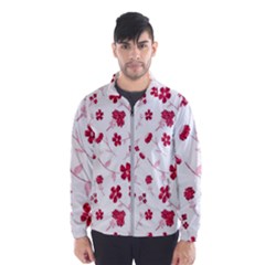 Sweet Shiny Floral Red Windbreaker (men) by ImpressiveMoments