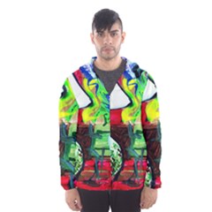 Lilack, Lamp And Curtain Window 3 Hooded Windbreaker (men) by bestdesignintheworld