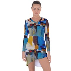 Abstract Asymmetric Cut-out Shift Dress by consciouslyliving