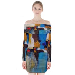 Abstract Long Sleeve Off Shoulder Dress by consciouslyliving