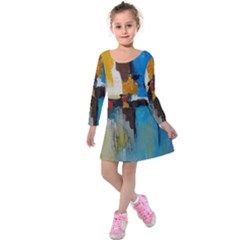 Abstract Kids  Long Sleeve Velvet Dress by consciouslyliving