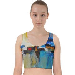 Abstract Velvet Racer Back Crop Top by consciouslyliving