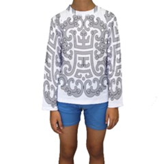 Chinese Traditional Pattern Kids  Long Sleeve Swimwear by Nexatart