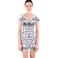 Chinese Traditional Pattern Short Sleeve Bodycon Dress by Nexatart