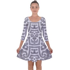 Chinese Traditional Pattern Quarter Sleeve Skater Dress by Nexatart