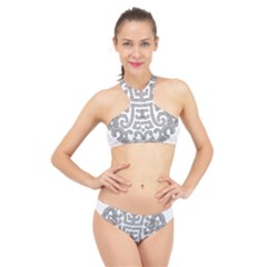 Chinese Traditional Pattern High Neck Bikini Set by Nexatart