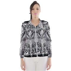 Ornate Hindu Elephant  Windbreaker (women) by Valentinaart