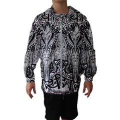 Ornate Hindu Elephant  Hooded Windbreaker (kids) by Valentinaart