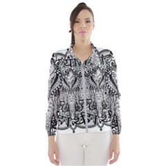 Ornate Hindu Elephant  Windbreaker (women) by Valentinaart