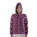 Purple Yellow Swirl Pattern Hooded Windbreaker (Women) View1