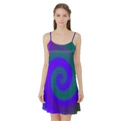 Swirl Green Blue Abstract Satin Night Slip by BrightVibesDesign