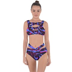 Swirl Black Blue Pink Bandaged Up Bikini Set  by BrightVibesDesign