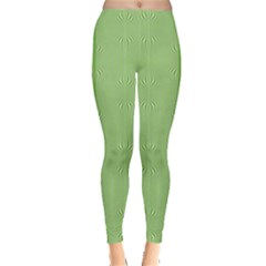 Mod Twist Stripes Green And White Leggings  by BrightVibesDesign