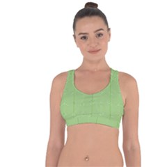 Mod Twist Stripes Green And White Cross String Back Sports Bra by BrightVibesDesign