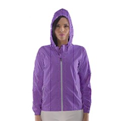 Mod Twist Stripes Purple And White Hooded Windbreaker (women) by BrightVibesDesign