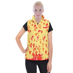 Leaves Autumn Maple Drop Listopad Women s Button Up Vest by Sapixe