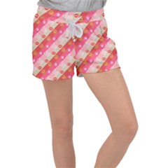 Background Desktop Pink Sun Stars Women s Velour Lounge Shorts by Sapixe