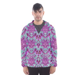 Climbing And Loving Beautiful Flowers Of Fantasy Floral Hooded Windbreaker (men) by pepitasart