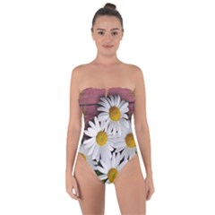Flowers Flower Background Design Tie Back One Piece Swimsuit by Sapixe