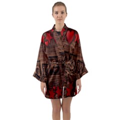 Background Romantic Love Wood Long Sleeve Kimono Robe by Sapixe