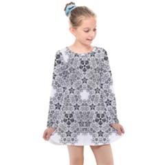 Fractal Background Foreground Kids  Long Sleeve Dress by Sapixe