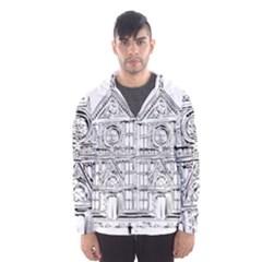 Line Art Architecture Church Italy Hooded Windbreaker (men) by Sapixe