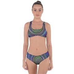 Spiral Fractal Digital Modern Criss Cross Bikini Set by Sapixe
