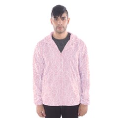 Elios Shirt Faces In White Outlines On Pale Pink Cmbyn Hooded Windbreaker (men) by PodArtist