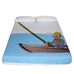 Fishing Fish Fisherman Boat Mare Fitted Sheet (california King Size) by Sapixe