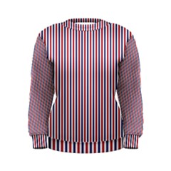 Usa Flag Red And Flag Blue Narrow Thin Stripes  Women s Sweatshirt by PodArtist