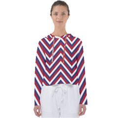 United States Red White And Blue American Jumbo Chevron Stripes Women s Slouchy Sweat by PodArtist
