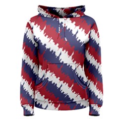 Ny Usa Candy Cane Skyline In Red White & Blue Women s Pullover Hoodie by PodArtist