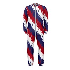 Ny Usa Candy Cane Skyline In Red White & Blue Onepiece Jumpsuit (kids) by PodArtist