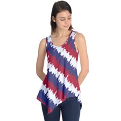 Ny Usa Candy Cane Skyline In Red White & Blue Sleeveless Tunic by PodArtist