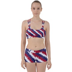 Ny Usa Candy Cane Skyline In Red White & Blue Women s Sports Set by PodArtist