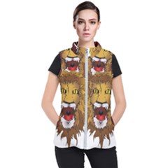 Lion Animal Roar Lion S Mane Comic Women s Puffer Vest by Sapixe