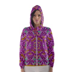 Fantasy Flower Festoon Garland Of Calm Hooded Windbreaker (women) by pepitasart