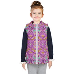 Fantasy Flower Festoon Garland Of Calm Kid s Hooded Puffer Vest by pepitasart